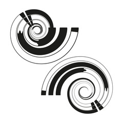 Poster - Dynamic spiral object. Abstract fluid shape. Curved motion element. Vector vortex illustration.