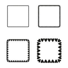 Poster - Square frame set. Abstract border elements. Decorative outline Vector. Geometric simple illustration.