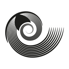 Poster - Spiral line pattern. Abstract swirl shape. Dynamic rotation Vector. Curved graphic illustration.