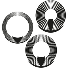 Poster - Concentric circles set. Abstract round elements. Minimalist shape Vector. Modern graphic illustration.