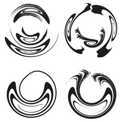 Poster - Arrow icon set. Circular direction design. Rotation symbol collection. Vector movement elements.