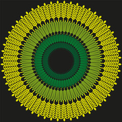 Poster - Green ring design. Abstract circle art. Concentric pattern Vector. Modern round illustration.