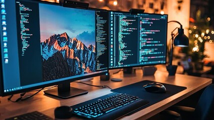 Programmer's Workspace: Triple Monitor Setup with Mountain View
