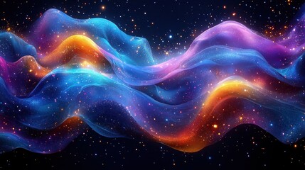 Fototapete - Cosmic flowing fabric