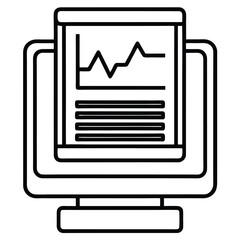 Poster - Clean line art icon representing a health report monitoring system