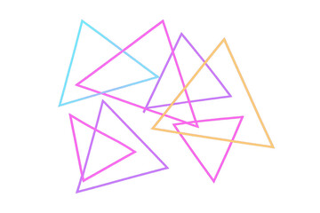 Leinwandbilder - Pastel neon triangles overlapping, forming geometric abstract pattern against translucent backdrop