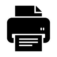 Leinwandbilder - icon with a visible paper output and a folded corner on the inserted sheet, symbolizing printing action.