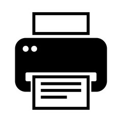 Leinwandbilder - icon of a printer with paper output and control buttons, representing printing or office equipment.