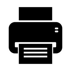 Leinwandbilder - icon of a printer with a paper output, representing printing or office equipment.