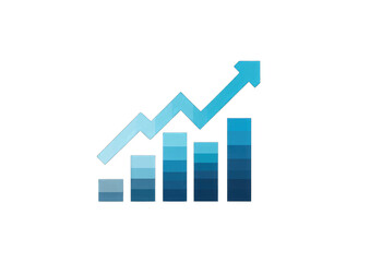 Poster - Ascending blue bar graph with upward-trending arrow, indicating growth and progress