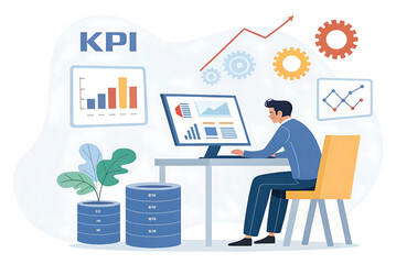 Fototapete - AI image creation technology. Man use AI software on a laptop to generate images, showcasing a futuristic user interface. screen with visual prompt. Image generated by artificial intelligence. photo,

