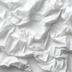 Poster - Abstract close-up of crumpled white fabric, showcasing texture and folds