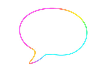 Poster - Colorful rainbow gradient speech bubble glowing, symbolizing dynamic communication against transparent backdrop