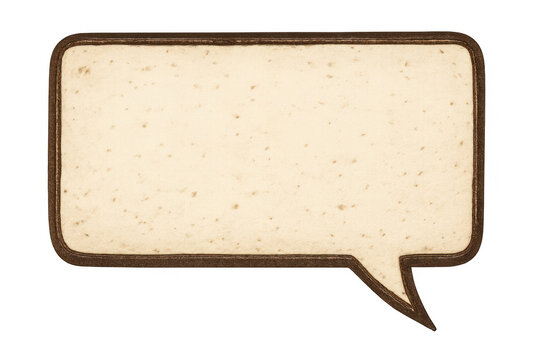 Classic empty speech bubble with a textured, vintage look and brown border, perfect for adding messages or quotes