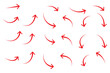 © Top - Set of black hand drawn arrows isolated on white. Vector illustration. Hand drawn doodle sketch style. Decoration for web design