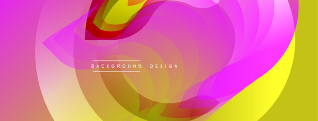 Aufkleber - Abstract vibrant design. Swirling shapes blend pink, yellow, orange hues. Modern graphic element for backgrounds, presentations.