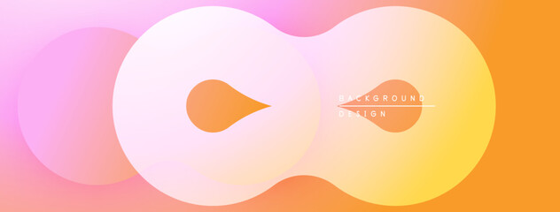 Aufkleber - Abstract shapes blend, creating soft gradients. Warm colors dominate design, evoking modern aesthetic. Minimalist composition.
