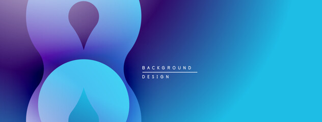 Poster - Abstract fluid shapes, vibrant blue purple gradients. Modern design, smooth transitions create dynamic visual effect. Background texture.