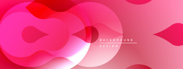 Aufkleber - Abstract pink background. Overlapping shapes create dynamic visual effect. Smooth gradients, modern design elements present.