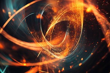 Poster - Abstract light painting with dynamic swirls and bokeh effects for modern backgrounds
