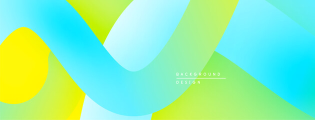 Aufkleber - Abstract background features vibrant gradients, overlapping shapes. Yellow, green, blue hues create modern visual effect.