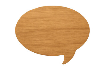 Aufkleber - Wooden oval speech bubble symbolizing communication, dialogue, and idea exchange, floating against transparent backdrop