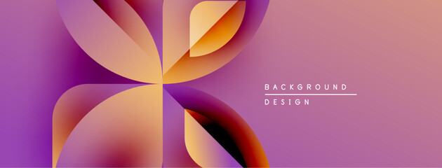 Poster - Abstract floral design. Gradient colors blend, creating dynamic petal shapes. Modern, vibrant background for projects.