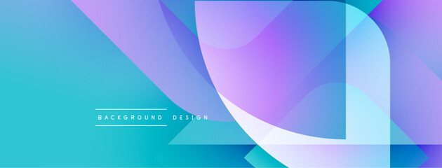 Aufkleber - Abstract gradient shapes overlap, creating vibrant blue, purple hues. Modern design element for backgrounds, presentations.