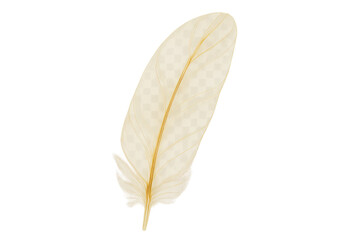 Aufkleber - Realistic white bird feather gently floating with transparent background, ideal for creative projects