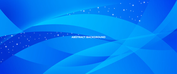 Poster - Blue abstract background with round objects overlapping each other to form a beautiful pattern. Vector template for digital lux business banner, contemporary formal invitation, luxury voucher