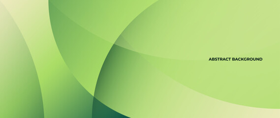 Poster - Green abstract background with subtle color gradations and beautiful curved lines. A neatly arranged wave pattern.