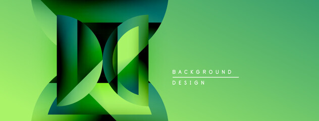 Poster - Abstract green design. Layered shapes create dynamic visual effect. Modern background suitable for presentations, branding.