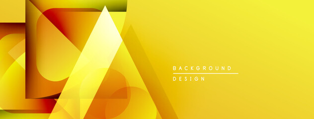 Poster - Abstract geometric design. Yellow, orange gradients create dynamic visual effect. Modern style suitable for backgrounds, presentations.