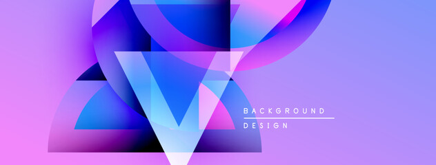 Poster - Abstract geometric shapes, vibrant purple, blue hues. Modern design, gradient effect, dynamic composition. Background element for digital projects.