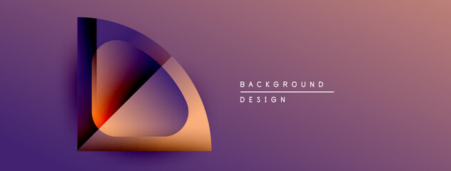 Poster - Abstract purple design features curved shapes, gradients. Text reads background design. Minimalist aesthetic, modern presentation.