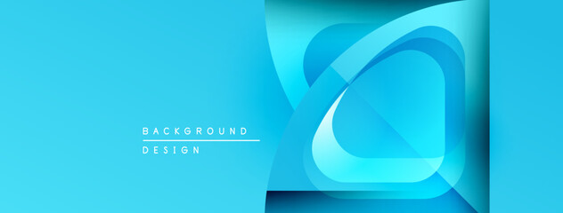 Poster - Abstract blue design. Layered shapes create dynamic visual effect. Modern background suitable for various projects.