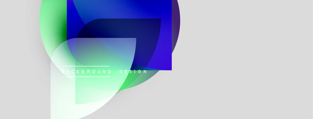 Poster - Abstract fluid shapes, vibrant colors, modern design. Gradient blends create dynamic visual effect. Minimalist background.