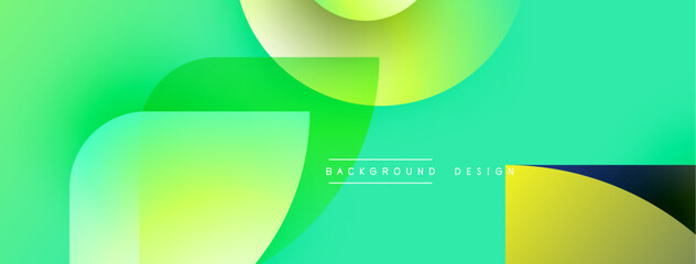 Leinwandbilder - Abstract fluid shapes blend, creating vibrant green, yellow gradients. Modern design element for backgrounds, presentations.