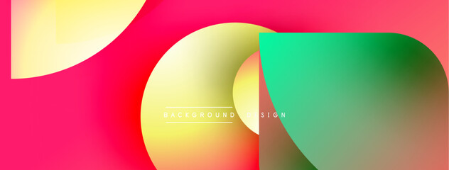 Poster - Abstract vibrant design. Overlapping shapes create dynamic colorful composition. Gradient hues blend smoothly, modern aesthetic.