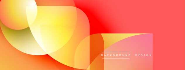 Leinwandbilder - Abstract vibrant design. Overlapping shapes create warm color gradients. Modern aesthetic, suitable for backgrounds, presentations.