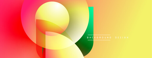 Leinwandbilder - Abstract colorful shapes overlap. Gradient hues create dynamic visual effect. Modern design elements suggest creativity, energy.