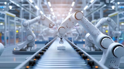 Poster - Automated Manufacturing, Robotic Arms on Assembly Line