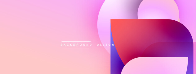 Aufkleber - Abstract gradient background. Pink, purple hues blend smoothly. Modern design elements create dynamic visual flow. Text reads background design.