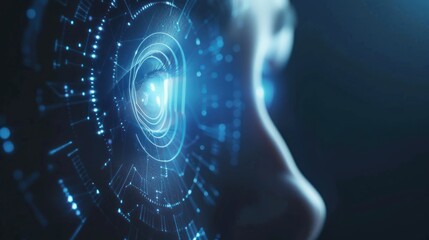 Poster - Digital Eye, Biometric Futuristic Scan