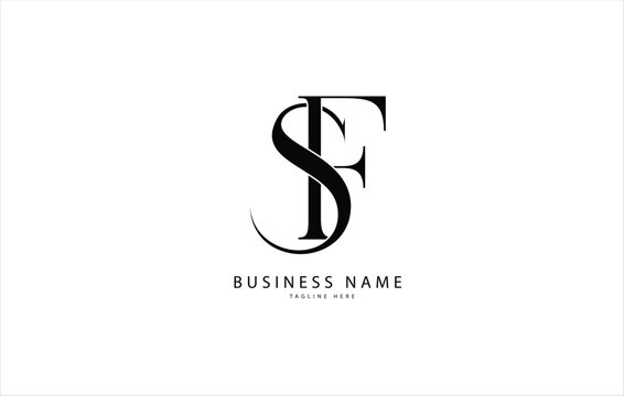 SF, FS, Abstract initial monogram letter alphabet logo