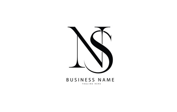 SN, NS, Abstract initial monogram letter alphabet logo