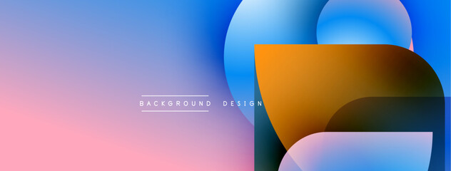 Poster - Abstract gradient background. Overlapping shapes create dynamic visual effect. Soft colors blend seamlessly, modern design element.