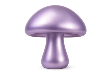 Aufkleber - 3d illustration of a purple mushroom standing on a transparent background, creating a simple yet captivating visual