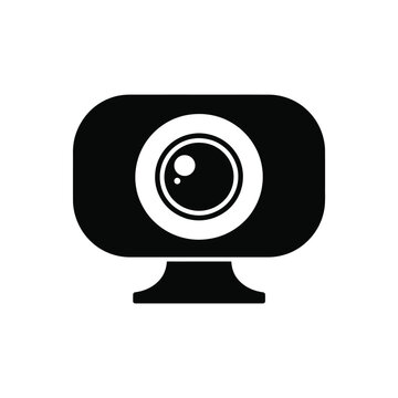 Simple Black Webcam Icon Design Illustration