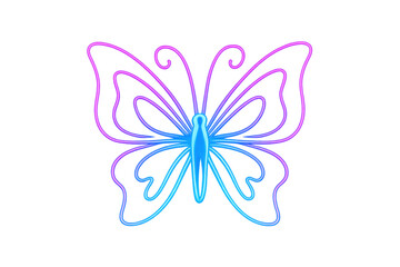 Poster - Luminescent butterfly emerging against transparent backdrop, representing metamorphosis and fragile natural elegance